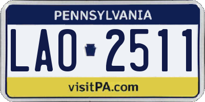 PA license plate LAO2511