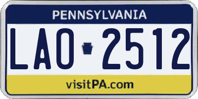 PA license plate LAO2512