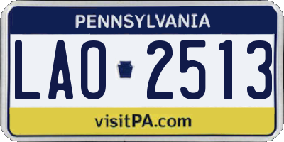 PA license plate LAO2513