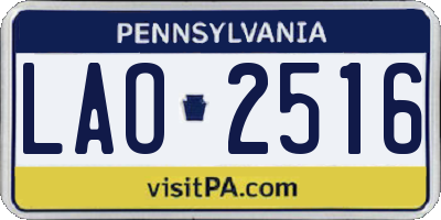 PA license plate LAO2516