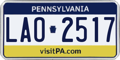 PA license plate LAO2517