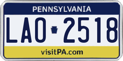 PA license plate LAO2518