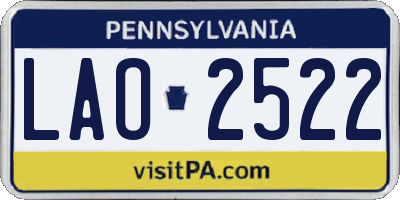 PA license plate LAO2522