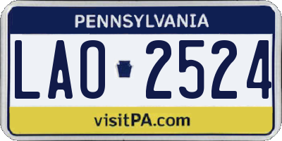 PA license plate LAO2524