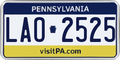 PA license plate LAO2525