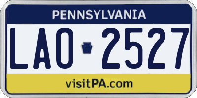 PA license plate LAO2527