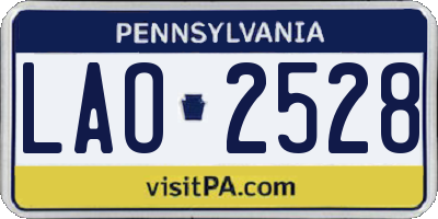 PA license plate LAO2528