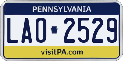 PA license plate LAO2529