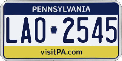PA license plate LAO2545
