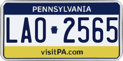 PA license plate LAO2565