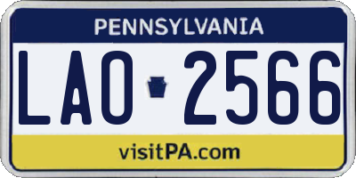 PA license plate LAO2566