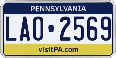 PA license plate LAO2569