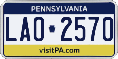 PA license plate LAO2570