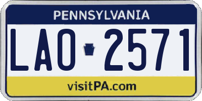 PA license plate LAO2571