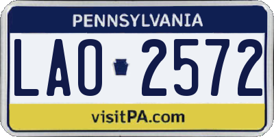 PA license plate LAO2572