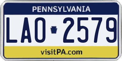 PA license plate LAO2579