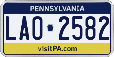 PA license plate LAO2582