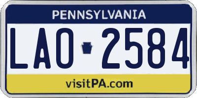 PA license plate LAO2584