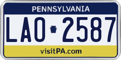 PA license plate LAO2587