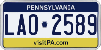 PA license plate LAO2589