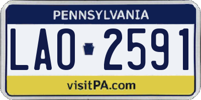 PA license plate LAO2591