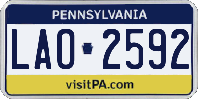 PA license plate LAO2592