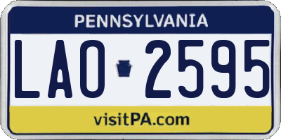 PA license plate LAO2595