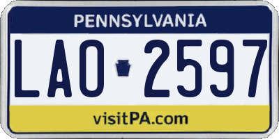 PA license plate LAO2597