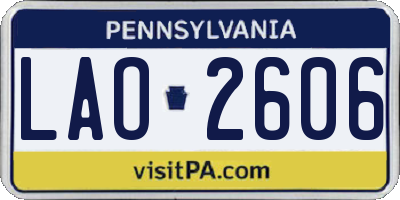 PA license plate LAO2606