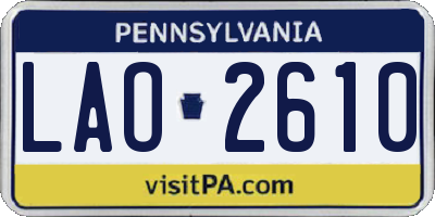 PA license plate LAO2610