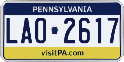 PA license plate LAO2617