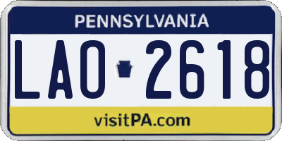 PA license plate LAO2618