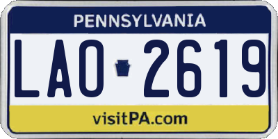 PA license plate LAO2619