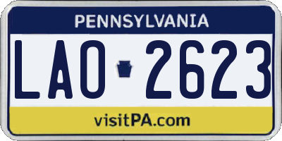 PA license plate LAO2623