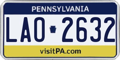 PA license plate LAO2632