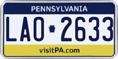 PA license plate LAO2633