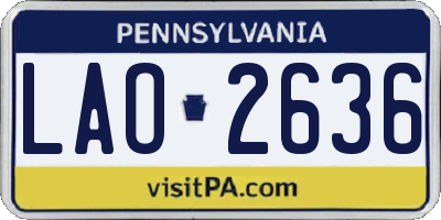 PA license plate LAO2636