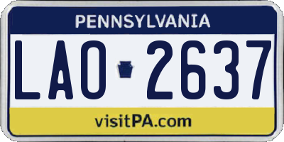 PA license plate LAO2637