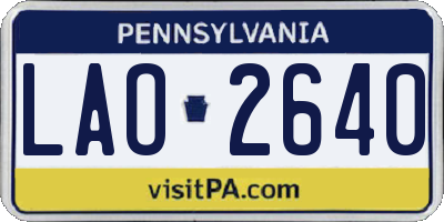 PA license plate LAO2640