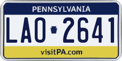 PA license plate LAO2641