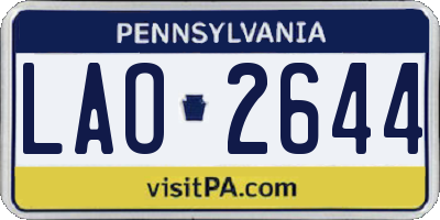 PA license plate LAO2644