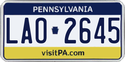 PA license plate LAO2645