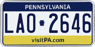 PA license plate LAO2646