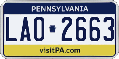 PA license plate LAO2663