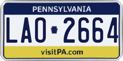 PA license plate LAO2664