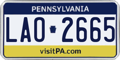 PA license plate LAO2665
