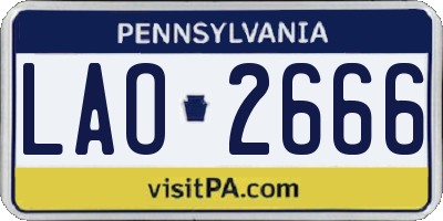 PA license plate LAO2666