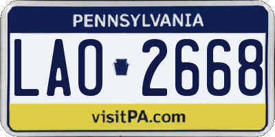 PA license plate LAO2668