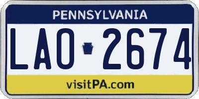PA license plate LAO2674