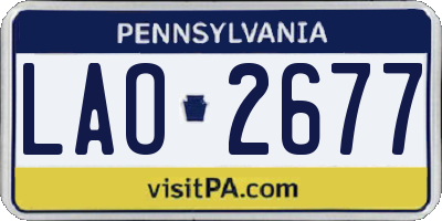 PA license plate LAO2677
